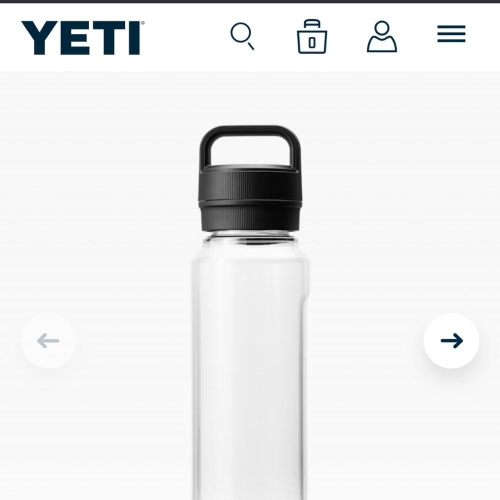 YETI Clear Water Bottle with Black Lid cpllab with MAlbon l